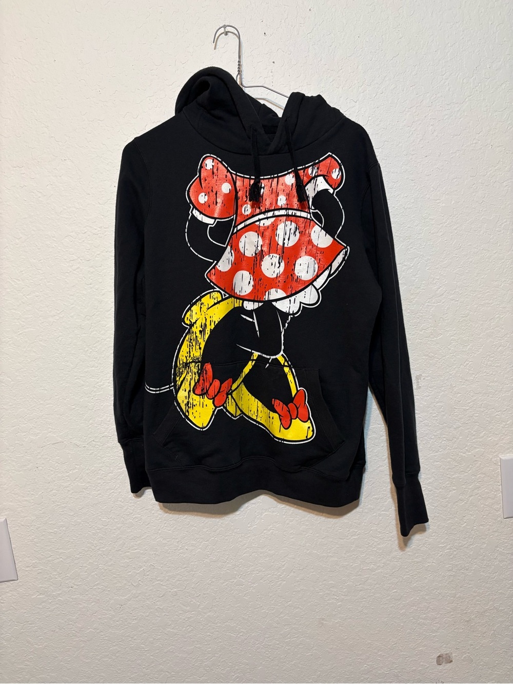 Disney Black Hoodie with Red Polka Dot Minnie and Yellow Accents